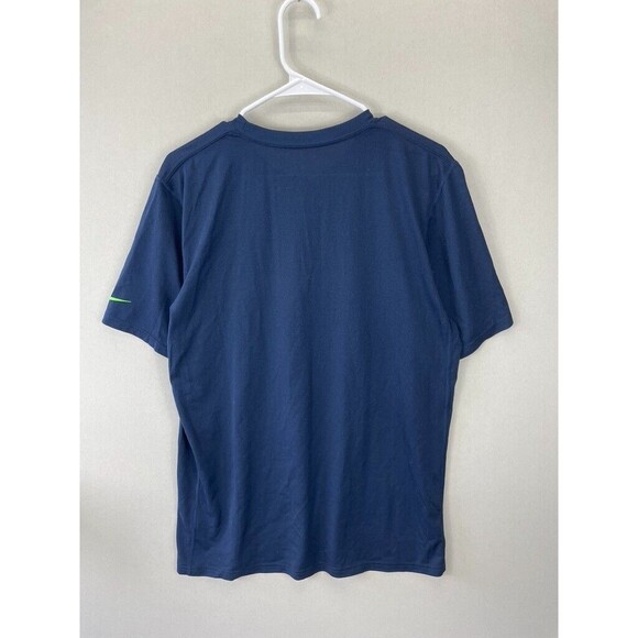 Nike Seattle Seahawks Dri-Fit Shirt Mens L Blue Logo Lightweight On Field NFL - Picture 8 of 8